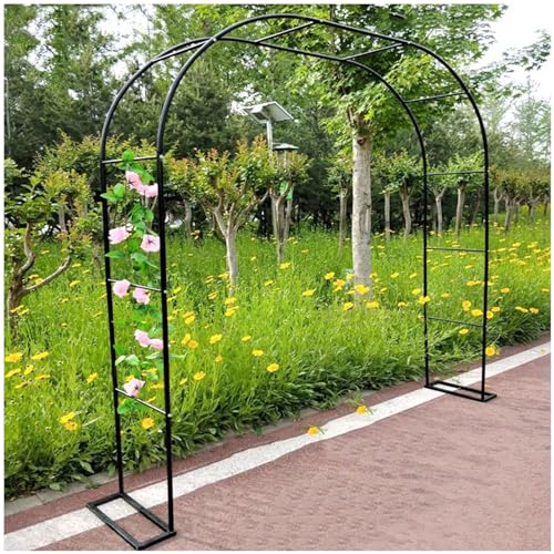 Rosenbogen aus Metall Gartenbogen für Kletterpflanzen Rosen Rankgitter Rosenhilfe mit Sockel Torbogen Garten für Hinterhof Rasen Terrasse Hochzeit von walisk