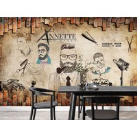 Barber Shop Tapete, Klebender Friseur, Mann Mit Der Schere, Tapete, Stile Und Designs, Personalisiert, Schälen Aufkleben, Anpassbar von wallpaperfect