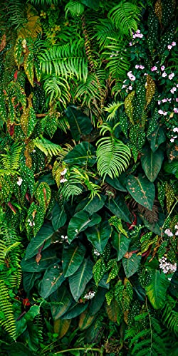wandmotiv24 Türtapete Wand aus Blättern, Urwald, Natur, Grün 100 x 200cm (B x H) - Dekorfolie selbstklebend Sticker für Türen, Türfolie, Aufkleber, M1352 von wandmotiv24