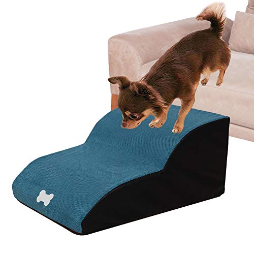 wangza Hundetreppe für kleine Hunde und Katzen Haustiertreppe Schritt mit 2 Stufen Hunderampe Bett Sofa Leiter 55x40x25cm von wangza