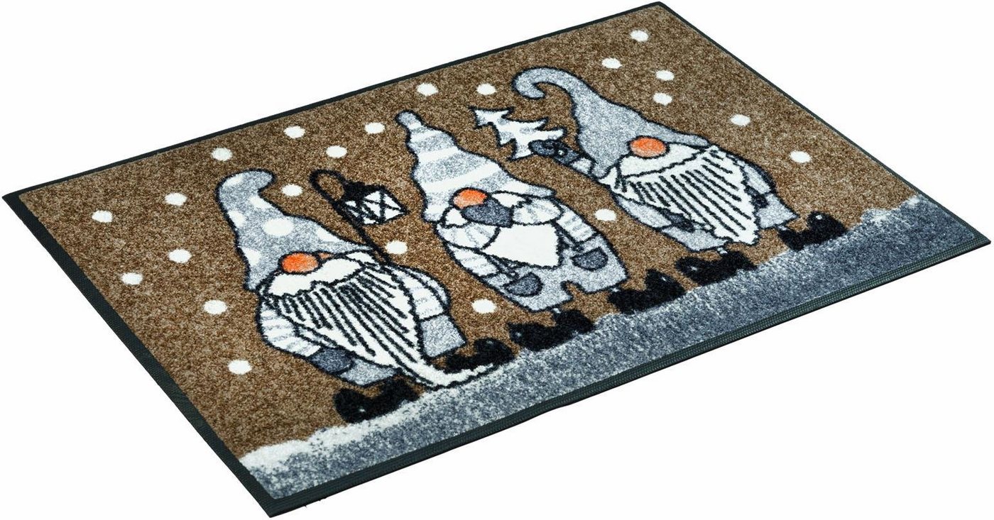 Fußmatte Winterzwerge, wash+dry by Kleen-Tex, rechteckig, Höhe: 7 mm, Schmutzfangmatte, rutschhemmend, waschbar von wash+dry by Kleen-Tex