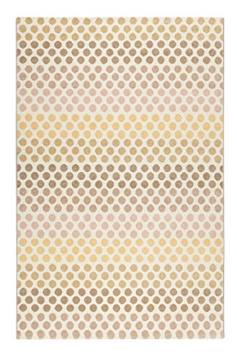 Esprit Home, Moderner Kurzflor Teppich - Läufer für Wohnzimmer, Flur, Schlafzimmer, Spotted Stripe (80 x 150 cm, beige Taupe rosa gelb) von Wecon Home