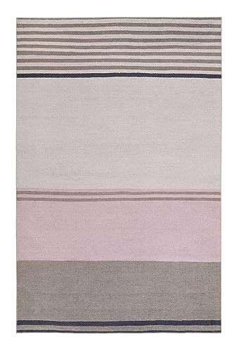 Esprit Home, Moderner Kurzflor Teppich - Läufer aus Baumwolle für Wohnzimmer, Flur, Schlafzimmer, Fresh Love, Camps Bay (80 x 150 cm, beige braun rosa) von Wecon Home
