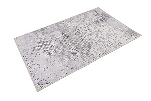 Wecon Home Badteppich, Badematte, rutschfest und Waschbar, Vintage, Room 9 (60 x 100 cm, grau) von Wecon Home