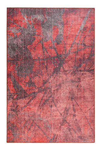 Wecon Home Silhouette | Moderner Kurzflor Teppich - Läufer für Wohnzimmer, Flur, Schlafzimmer | Pepe | WH-31026-03 | Rot (80 x 150 cm) von Wecon Home