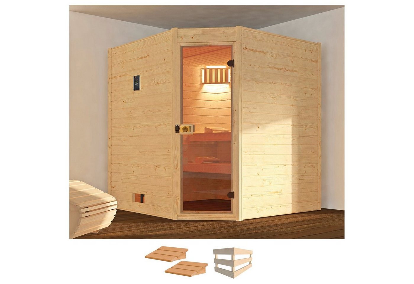 weka Sauna Valida, BxTxH: 189 x 172 x 204 cm, 38 mm, ohne Ofen von weka