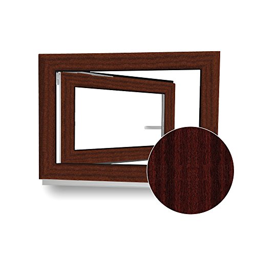 Kellerfenster - Kunststoff - Fenster - braun (Mahagoni) / weiß - BxH: 60 x 60 cm - DIN Links - 3-fach-Verglasung - 70mm Profil - Wunschmaße möglich! von werkzeugbilligercom