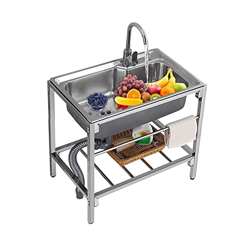 Spültisch Edelstahl Für Außen Innen Camping, Küchenspüle Mit Wasserhahn Und Abfluss, Freistehendes Spüle Mit Ständer, Robust Und Langlebig, Verstopfungshemmend, Geruchsresistent Spültisch Edelstahl Für Außen Innen Camping, Küchenspüle Mit Wasserhahn Und Abfluss, Freistehendes Spüle Mit Ständer, Robust Und Langlebig, Verstopfungshemmend, Geruchsresistent von whalebee