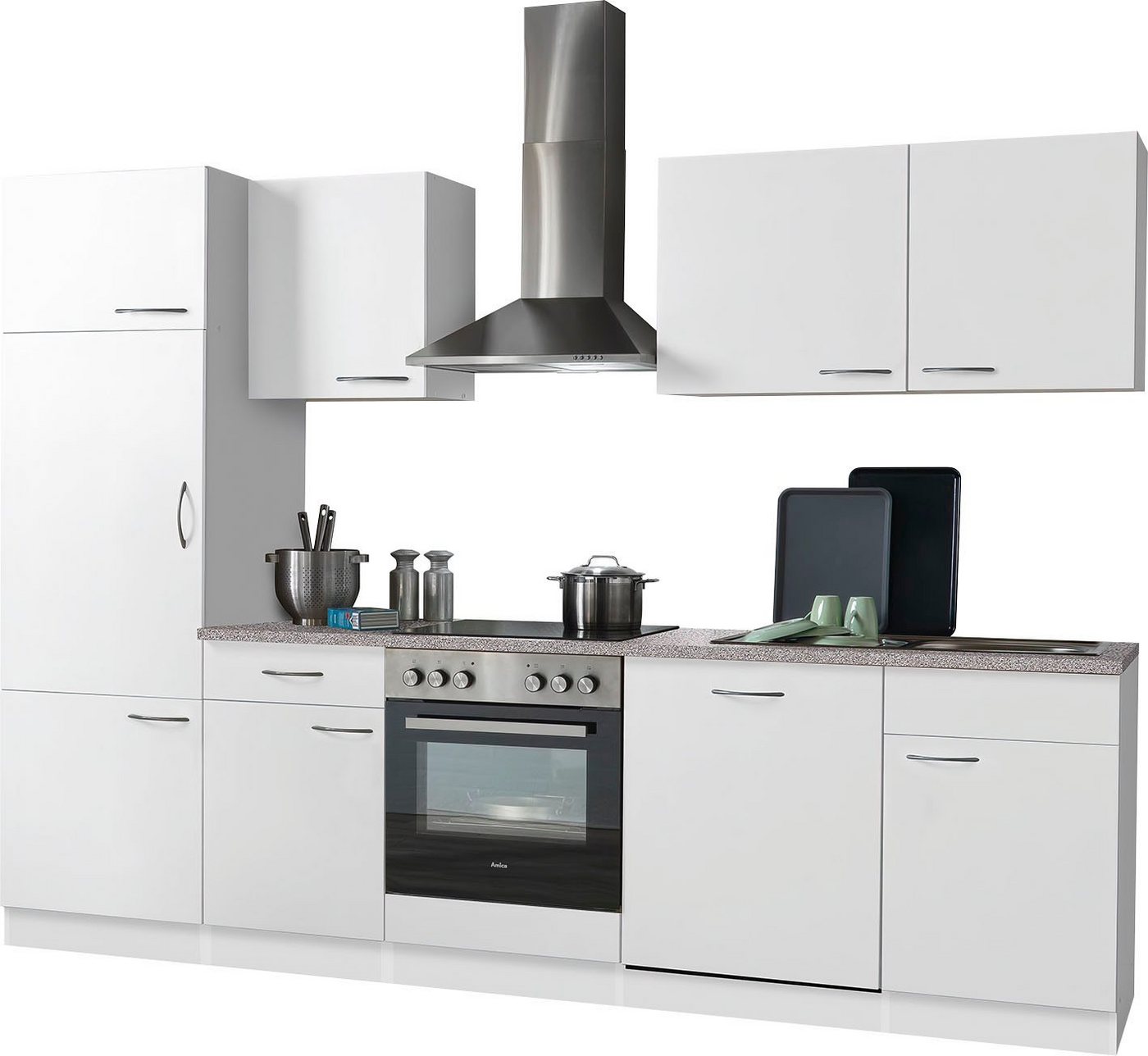 wiho Küchen Küchenzeile Kiel, mit E-Geräten, inkl. Geschirrspüler, Breite 280 cm von wiho Küchen