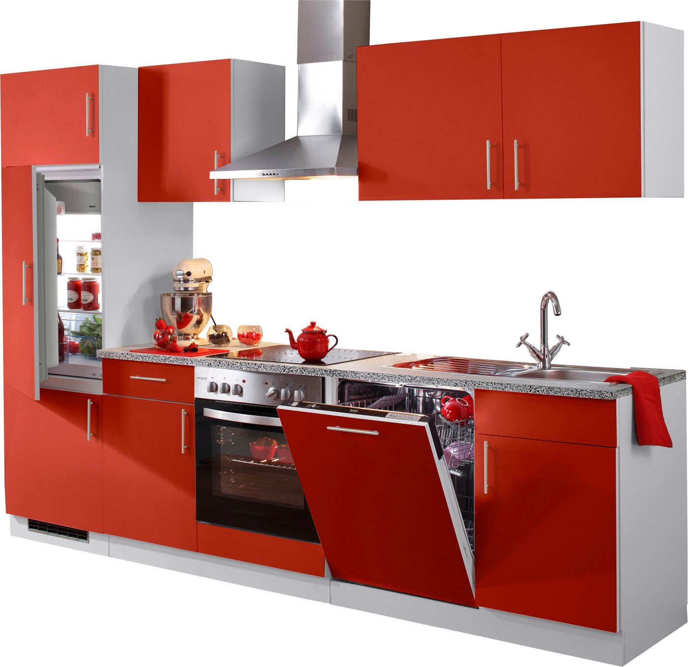 wiho Küchen Küchenzeile Kiel, mit E-Geräten, inkl. Geschirrspüler, Breite 280 cm von wiho Küchen