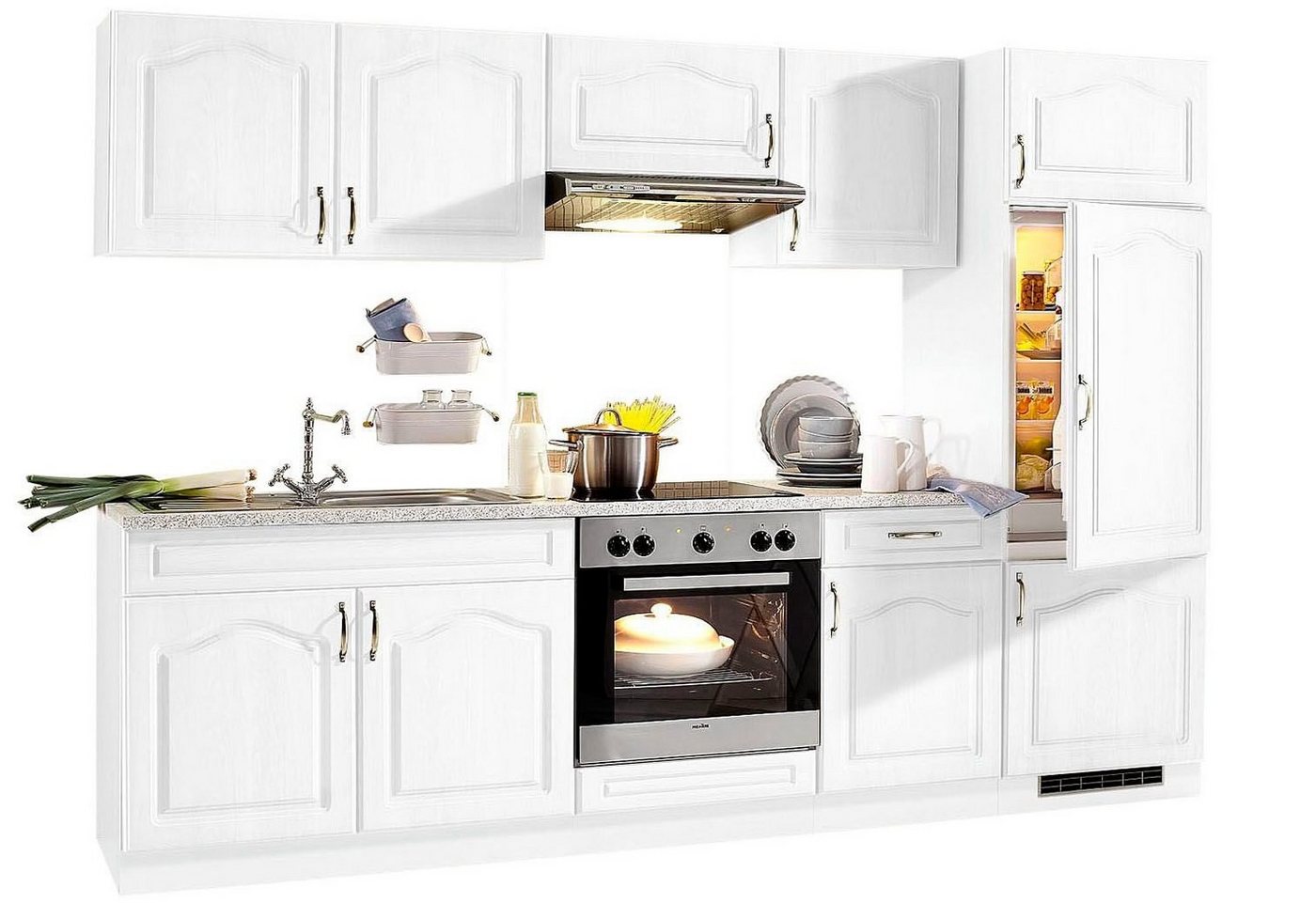 wiho Küchen Küchenzeile Linz, mit E-Geräten, Breite 270 cm, mit Cerankochfeld von wiho Küchen