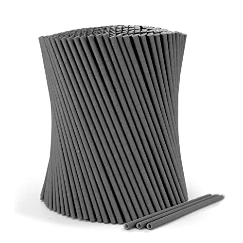 wisefood Papierstrohhalme Set, 8000 Stück schwarze Strohhalme aus Papier, Ø 6 mm 20 cm, Frei von PLA/PE, Biologisch abbaubare Einweg Trinkhalme aus stabilem Papier von wisefood