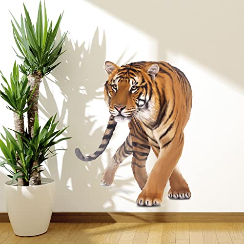 wondever Wandtattoo Safari Tiere Tiger Wandaufkleber Wildtiere Wandsticker Wanddeko für Wohnzimmer Schlafzimmer Kinderzimmer von wondever
