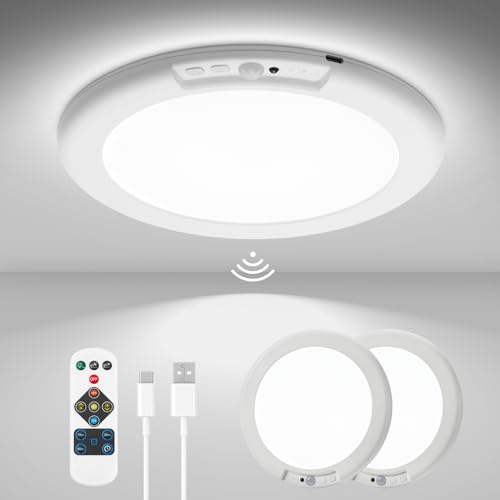 wowatt 2Pcs Deckenlampe mit Bewegungsmelder Innen 19cm 3000K 4500K 6500K LED Deckenleuchte Flache mit Radar Bewegungssensor Batteriebetriebene mit fernbedienung Dimmbar für Flur Küche Badzimmer wowatt 2Pcs Deckenlampe mit Bewegungsmelder Innen 19cm 3000K 4500K 6500K LED Deckenleuchte Flache mit Radar Bewegungssensor Batteriebetriebene mit fernbedienung Dimmbar für Flur Küche Badzimmer von wowatt