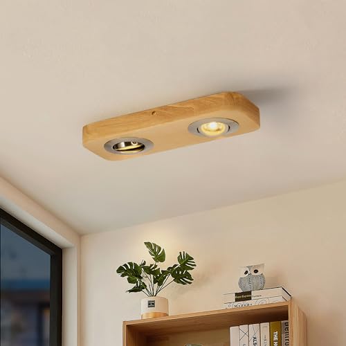 wowatt LED Deckenleuchte 2 Flammig Deckenlampe Wohnzimmer - Holz Deckenstrahler Modern Deckenspot Wandstrahler LED Spots 45°Schwenkbar 7W 2800K Warmweiß für Schlafzimmer Küche Flur wowatt LED Deckenleuchte 2 Flammig Deckenlampe Wohnzimmer - Holz Deckenstrahler Modern Deckenspot Wandstrahler LED Spots 45°Schwenkbar 7W 2800K Warmweiß für Schlafzimmer Küche Flur von wowatt