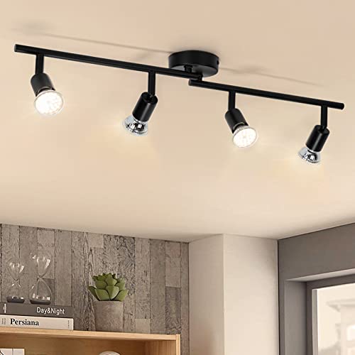 wowatt LED Deckenleuchte Strahler 4 Flammig Deckenstrahler 4x 5W GU10 Spots Schwenkbar Warmweiß 2800K Deckenlampe 230V Flur Küchenlampe Esszimmer Verstellbar Modern Spotleuchten Metall Matt Schwarz wowatt LED Deckenleuchte Strahler 4 Flammig Deckenstrahler 4x 5W GU10 Spots Schwenkbar Warmweiß 2800K Deckenlampe 230V Flur Küchenlampe Esszimmer Verstellbar Modern Spotleuchten Metall Matt Schwarz von wowatt