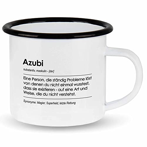 wowshirt Emallie Tasse Geschenk für Azubi Definition Geburtstag Weihnachten, Farbe:White - Black von wowshirt
