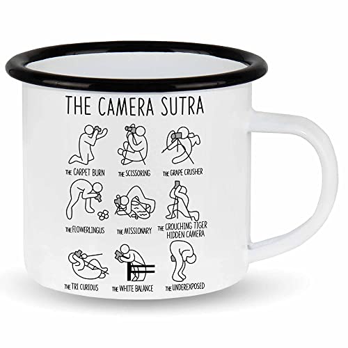 wowshirt Emallie Tasse The Camera Sutra Fotograf Fotografie Kamera Kameramann, Farbe:White - Black von wowshirt