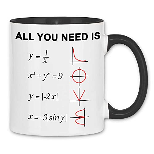 wowshirt Tasse All You Need is Love Mathe-Lehrer Mathematik Nerd Geek Uni Student, Farbe:White - Black von wowshirt