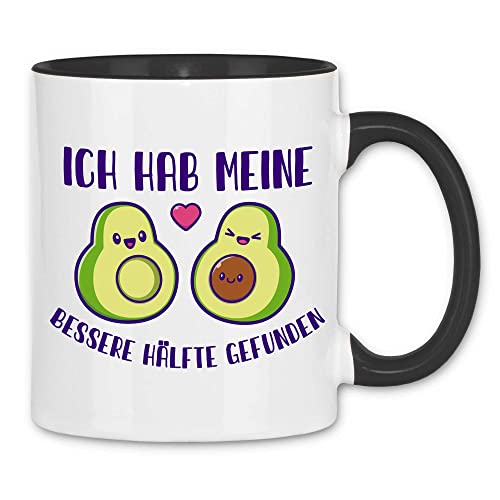 wowshirt Tasse Bessere Hälfte Gefunden Avocado Geschenk-Idee für Sie/Ihn Jahrestag Valentinstag, Farbe:White - Black von wowshirt