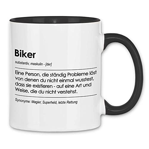 wowshirt Tasse Geschenk für Biker Definition Geburtstag Weihnachten, Farbe:White - Black von wowshirt