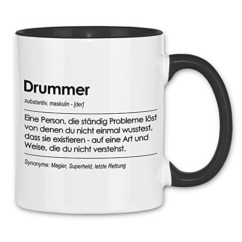 wowshirt Tasse Geschenk für Drummer Definition Geburtstag Weihnachten, Farbe:White - Black von wowshirt