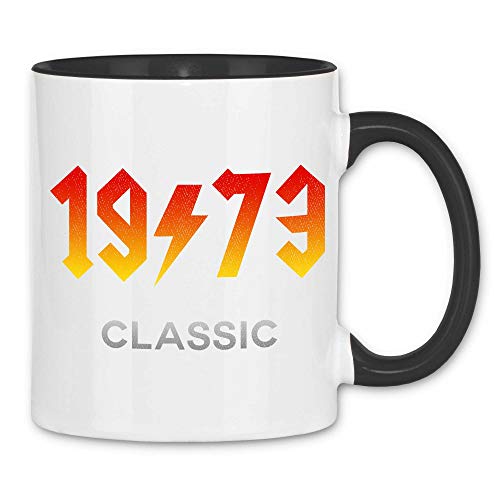 wowshirt Tasse Geschenk zum 50. 60. Geburtstag 20-90 Jahre Jahrgang Heavy-Metal Rock, Farbe:1973 White Black von wowshirt