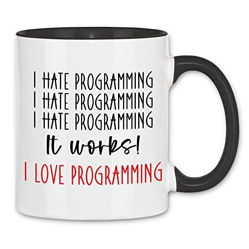 wowshirt Tasse I Love Programming Programmierer Informatiker Software Entwickler Coder, Farbe:White - Black von wowshirt