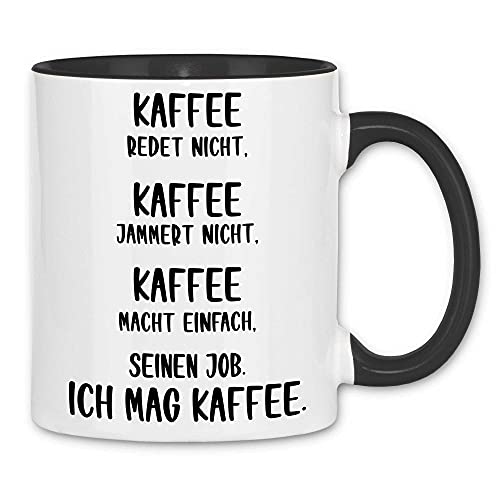 wowshirt Tasse Kaffee Redet Nicht Spruch Arbeit Arbeitskollege Chef Job Büro, Farbe:White - Black von wowshirt