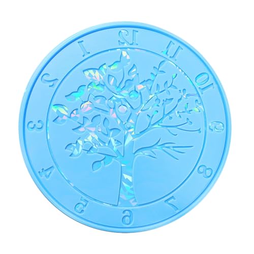 xbiez Silikonform für DIY Baum des Lebens, Uhr, Ornament, holografische Oberflächen, Uhr, Silikonformen, personalisierte Uhr-Dekorationen von xbiez