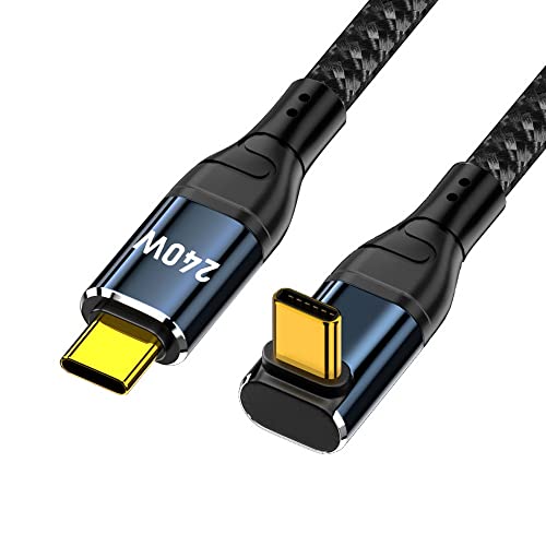 xiwai 48 V 5 A USB-C-Ladekabel 0,5 m Typ-C unterstützt 100 W Aufladen 48 Gbit/s Datenkabel Perfekt für Laptop-Tablet-Telefone um 90 Grad nach oben und unten abgewinkelt von xiwai