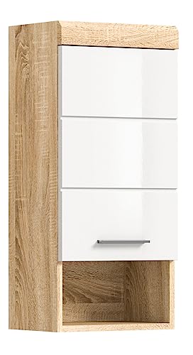 xonox.home Badezimmer Lambada X06F1721 Hängeschrank Schrank in Front weiß Hochglanz Korpus Sonoma Eiche hell ca.35x77x25 cm xonox.home Badezimmer Lambada X06F1721 Hängeschrank Schrank in Front weiß Hochglanz Korpus Sonoma Eiche hell ca.35x77x25 cm von xonox.home