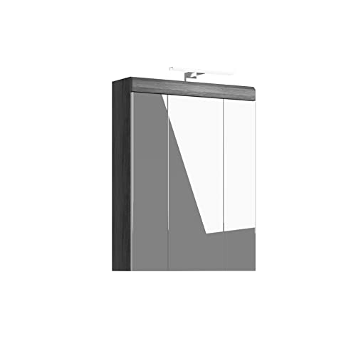 xonox.home X06B2726, Holzwerkstoff, Front: Spiegelglas, Korpus: Rauchsilber Nachbildung, 60 x 79 x 18 cm von xonox.home