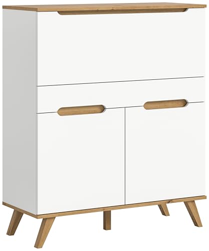 xonox.home Wohnen Stockholm X8EE4T80 Sekretär Schreibschrank Schrank in weiß Nachbildung und Absetzung Nox Oak, ca. B/H/T: 100x118x40 cm xonox.home Wohnen Stockholm X8EE4T80 Sekretär Schreibschrank Schrank in weiß Nachbildung und Absetzung Nox Oak, ca. B/H/T: 100x118x40 cm von xonox.home