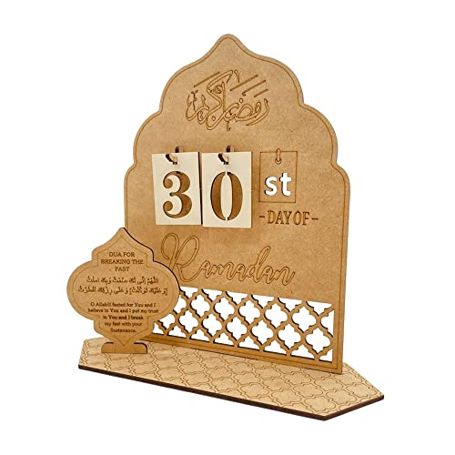 Ramadan Kalender, Eid Mubarak Dekoration, DIY Ramadan aus Holz, Ramadan Dekoration Eid Mubarak Adventskalender Countdown-Kalender, Ramadan Dekorationen Countdown-Kalender für Zuhause-C von xvxix