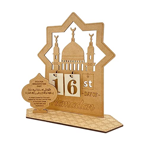 Ramadan Kalender, Eid Mubarak Dekoration, DIY Ramadan aus Holz, Ramadan Dekoration Eid Mubarak Adventskalender Countdown-Kalender, Ramadan Dekorationen Countdown-Kalender für Zuhause-E von xvxix