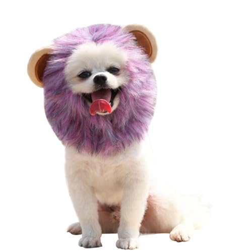 Löwenmähne flauschiges Kostüm für Haustiere, atmungsaktiv und verstellbar, rutschfest, wiederverwendbar für Halloween von yeeplant