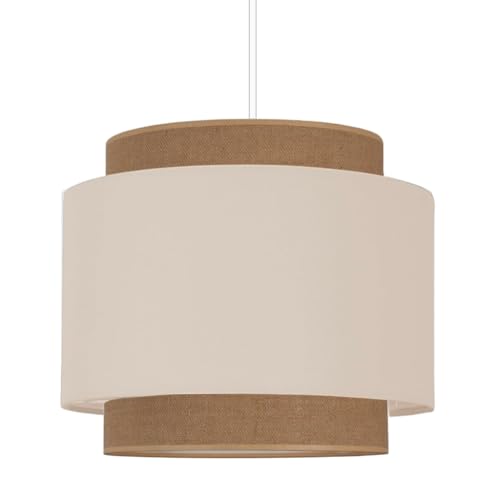 youngDECO® Lampe BOHO, esstische Pendelleuchte 2xE27, Beige Hängeleuchte, Ø38cm Stofflampenschirm, Deckenlampe für Kinderzimmer, Wohnenzimmer, Schlafzimmer, Küche, hergestellt in der EU von youngDECO