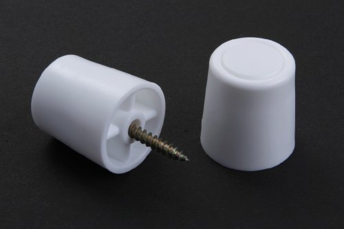 2 Stück Türstopper Wandstopper Stopper zum Anschrauben, Kunststoff, weiss, Durchmesser 27mm, Höhe 29mm von youngschwinnDESIGN