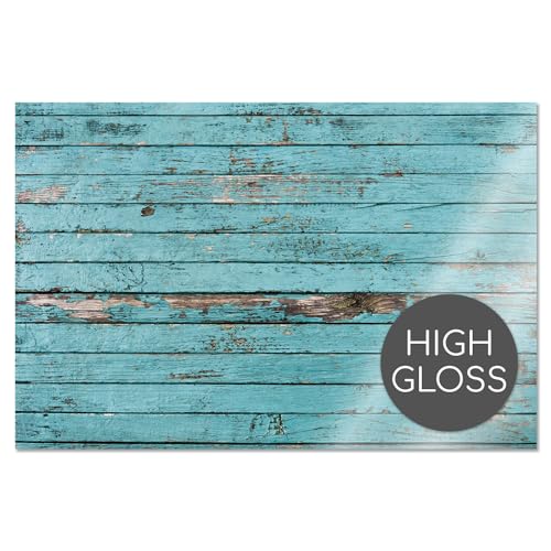 Küchen-Rückwand Spritzschutz I Dekor Holz blau I 60 x 40 x 0.3 cm I Vintage Shabby I Fliesenschutz für den Herd und Spüle | Küche Zubehör | Arbeitsplatte I Fliesenspiegel I Aluverbund I dv_793 von younikat