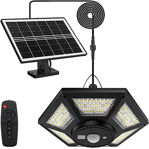 yowin Solarlampen für Innen & Außen, 180 LED Solar Hängelampen 5 Modi 1000LM Hängend Solarlampen mit Fernbedienung, IP65 Wasserdicht Solar Pendelleuchte für Garten Balkon Pavillon Garage - Weiß von yowin