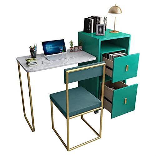 Arbeitstisch, Schreibtisch, leichter, luxuriöser Klapptisch, Laptoptisch mit Rollen, beweglicher, multifunktionaler, ausziehbarer einteiliger Bücherregal-Schreibtischstuhl, ausziehbarer Stuhl, Gaming von yudPinn