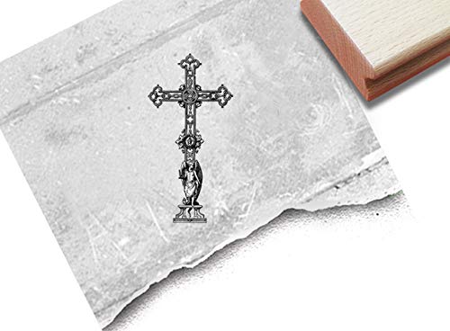 Stempel Motivstempel KREUZ Kirchenkreuz - Bildstempel Religion Gott Glaube Kirche Ostern Taufe Kommunion Trauer Beileid, Trauerstempel - zAcheR-fineT (klein ca. 24 x 49 mm) von zAcheR-fineT-design