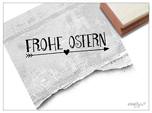 Stempel Osterstempel Frohe Ostern - Textstempel zum Osterfest, für Karten Geschenkanhänger Geschenk Osterdeko Scrapbook - zAcheR-fineT von zAcheR-fineT-design