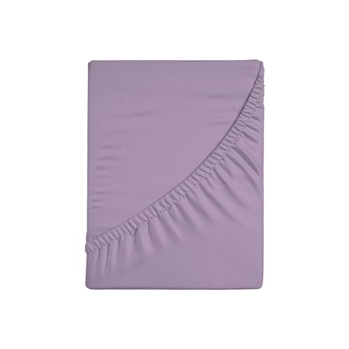 Zer0bed, Spannbettlaken für französisches Bett, einfarbig, 100% Baumwolle, Maxi-Ecke, 30 cm, französisches Bett, Lila, 130 x 200 cm von zer0bed