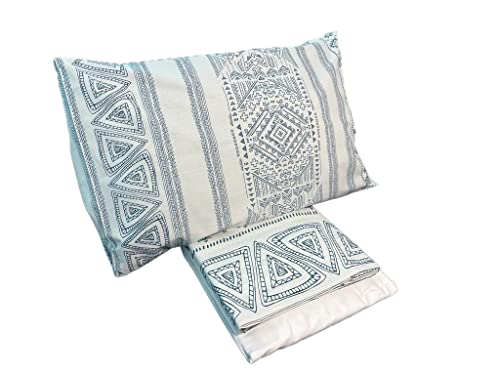 zer0bed, Bettwäsche-Set für Doppelbett, Indigo, 100% Reine Baumwolle, Weiß/Öl von zer0bed