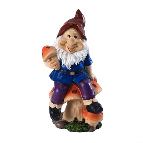 Zeroupshop Skurrile Gartenzwerg aus Kunstharz mit Pilz für den Außenbereich, dekorative Figur, wetterbeständig, Skulptur für Terrasse, Hof, Gartenweg, 9,5 x 9 x 19 cm Zeroupshop Skurrile Gartenzwerg aus Kunstharz mit Pilz für den Außenbereich, dekorative Figur, wetterbeständig, Skulptur für Terrasse, Hof, Gartenweg, 9,5 x 9 x 19 cm von zeroupshop