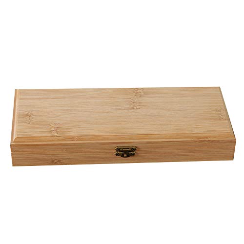 Bambusbox, Holzkiste, Clamshell-Bambus, rechteckige Holzkiste, Holz-Aufbewahrungsbox mit Schloss, Holzkiste, Aufbewahrungsbox, Schublade zum Aufbewahren von Bambus. 26 cm, 9 cm, 4 cm von ZHOU