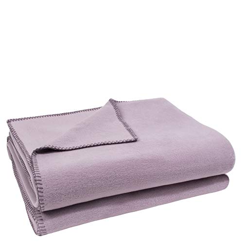 Soft-Fleece-Decke – Polarfleece-Decke mit Häkelstich – flauschige Kuscheldecke – 180x220 cm – 405 pale lavender – von ’zoeppritz since 1828’ von Zoeppritz Since 1828
