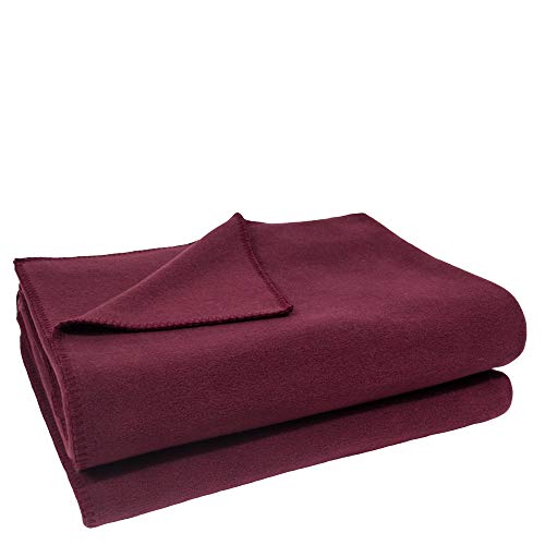 Soft-Fleece-Decke – Polarfleece-Decke mit Häkelstich – flauschige Kuscheldecke – 220x240 cm – 390 wine - von ’zoeppritz since 1828’ von Zoeppritz Since 1828